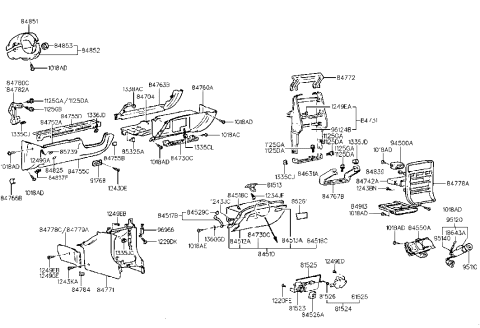 1989 Hyundai Excel  Panel-Lower Crash Pad Center Facia Diagram for 8474034000