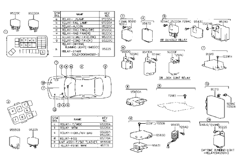 1986 Hyundai Excel  Bell Assembly-Chime Diagram for 9682033000