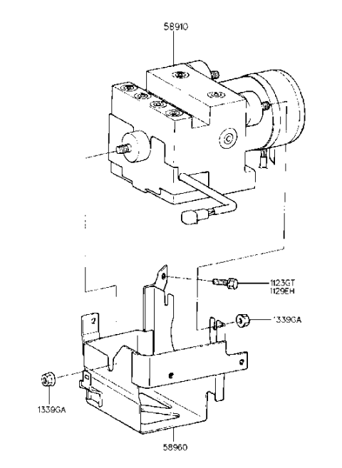 1985 Hyundai Excel Hydraulic Module Diagram for 5891034000