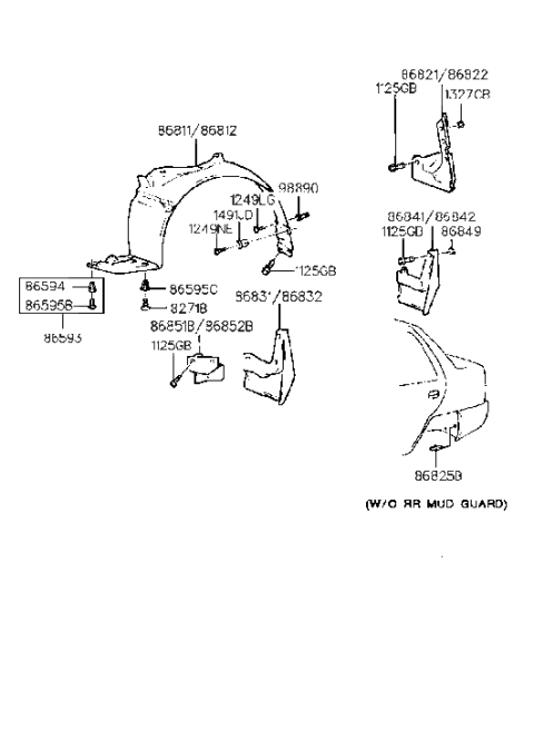 2013 Hyundai Equus  Guard-Rear Wheel, Rh Diagram for 8682234000
