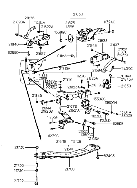 2015 Hyundai Equus  Bolt Diagram for 2162036000