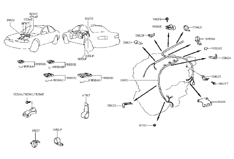 1989 Hyundai Excel  Nut Diagram for 9179328000