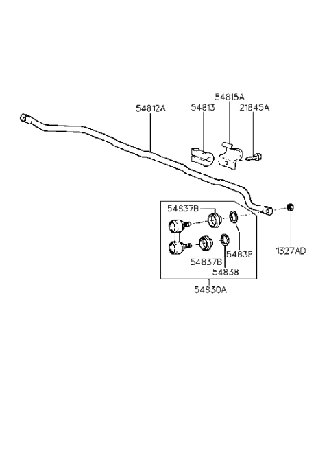 1986 Hyundai Excel  Bush-Stabilizer Bar Diagram for 5481334100