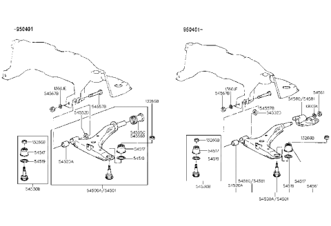 1985 Hyundai Excel  Cover-Lower Arm Ball Joint Dust Diagram for 5451737100