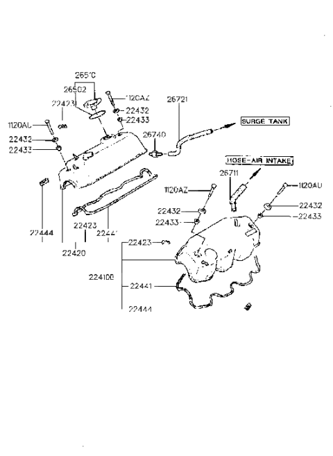 2015 Hyundai Equus  Seal-Oil Rocker Cover Diagram for 2243311000