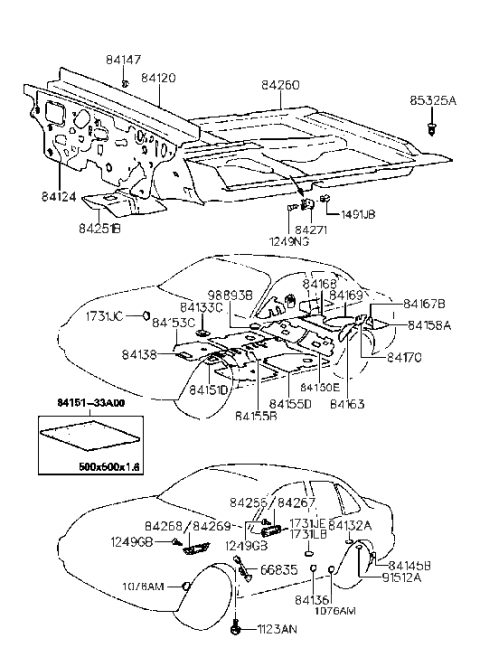 1985 Hyundai Excel  Grommet-Washer Hose Diagram for 9889324100