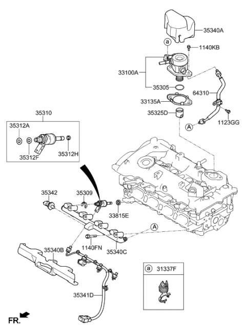 2006 Hyundai Santa Fe Pipe-High Pressure Diagram for 353052E600