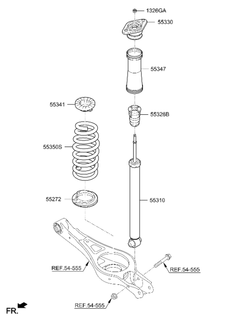 2006 Hyundai Santa Fe Rear Spring Pad, Lower Diagram for 55333G8000