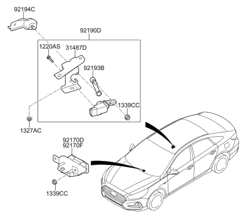 2006 Hyundai Santa Fe  Link Assembly-Sensor Diagram for 92194B3000