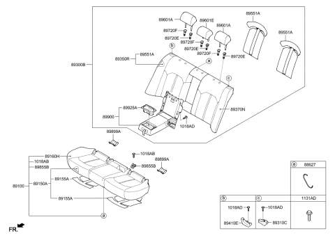 2006 Hyundai Santa Fe  Iso Fix-Child Lower Anchor Diagram for 89899C1000