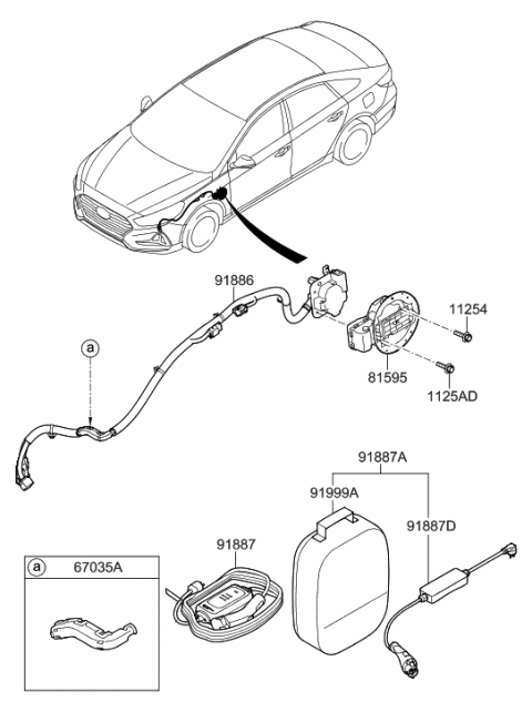 2006 Hyundai Santa Fe  Wiring Assembly-Norm CHGE INL CBL Diagram for 91886E6110