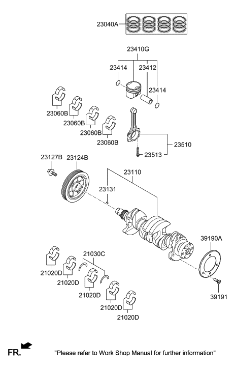 2006 Hyundai Santa Fe  Ring Set-Piston Diagram for 230402E151