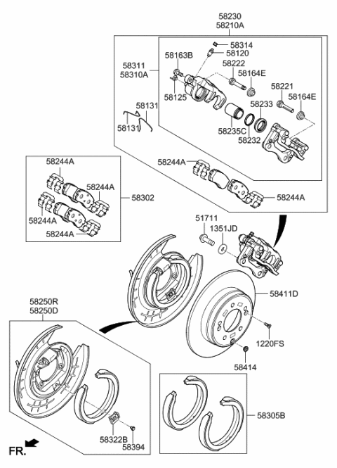 2006 Hyundai Santa Fe Boot-Piston Diagram for 582331D000