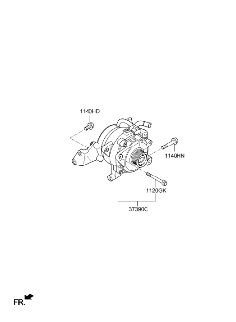 2006 Hyundai Santa Fe  Housing Assembly-Generator Diagram for 373902E930