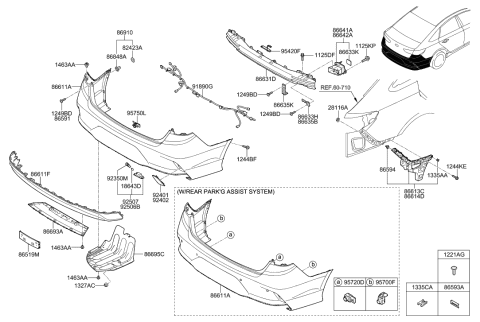 2006 Hyundai Santa Fe Stay-Rear Bumper RH Diagram for 86642E6200