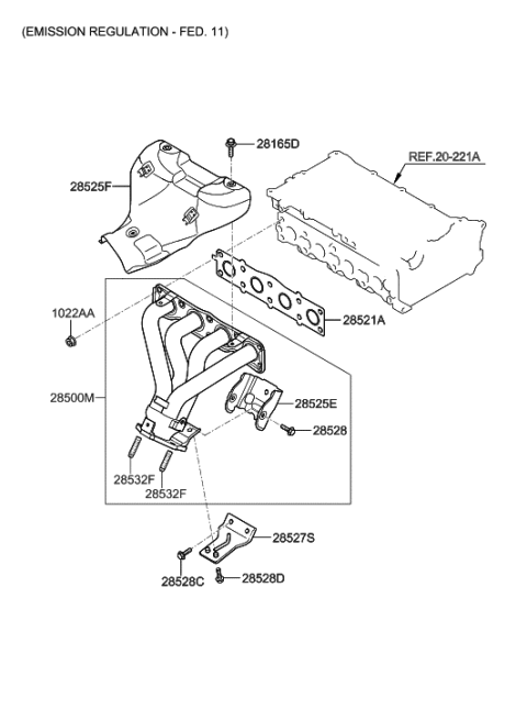 2021 Hyundai Kona Electric  Protector-Heat Upper Diagram for 285252G311