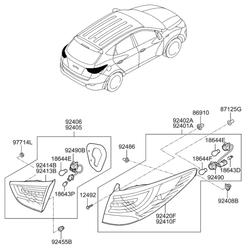 2021 Hyundai Palisade Nut Diagram for 924552H000