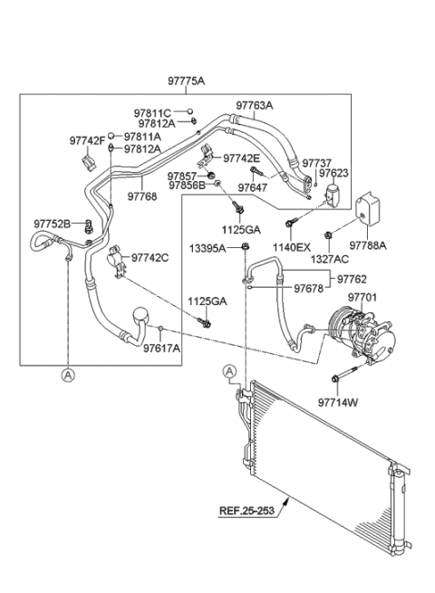 2022 Hyundai Kona  Clip-Liq Tube * Suction Hose Diagram for 977852S000