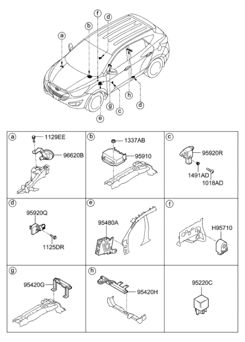 2022 Hyundai Kona  Module Assembly-Air Bag Control Diagram for 959102S800