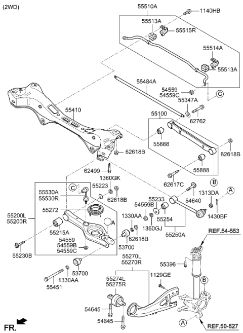 2022 Hyundai Genesis G90  Arm Assembly-Rear Assist Diagram for 552502S110