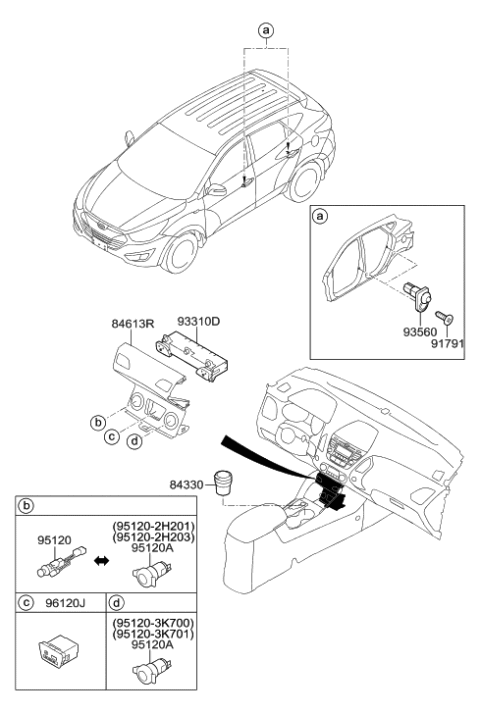 2022 Hyundai Kona Electric  Ashtray Assembly Diagram for 845502K000TAN