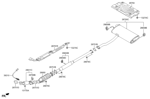 2022 Hyundai Kona Electric Catalytic Converter Assembly Diagram for 289502G360