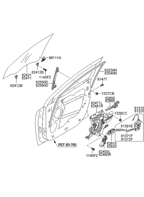 2021 Hyundai Palisade  Front Door Inside Handle Cable Assembly, Right Diagram for 813722S000