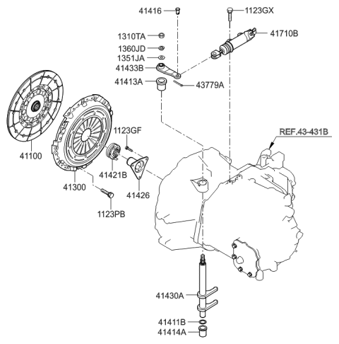 2022 Hyundai Kona  Cylinder Assembly-Concentric Slave Diagram for 4142124300