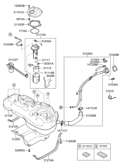 2021 Hyundai Kona Electric Fuel Pump Sender Assembly Diagram for 944602S500