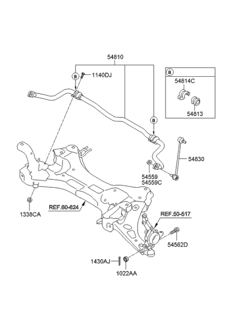 2021 Hyundai Palisade  Bar Assembly-Front Stabilizer Diagram for 548102S100