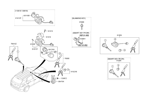 2021 Hyundai Palisade  Blanking Key Diagram for 819962M000