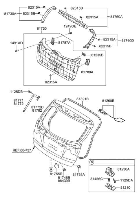 2021 Hyundai Kona Electric STRIKER Assembly-TAILGATE Diagram for 812102S001
