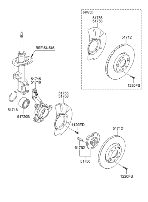 2022 Hyundai Kona  Cover-Front Brake Disc Dust LH Diagram for 517552S000