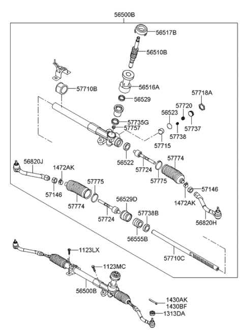 2022 Hyundai Genesis G90 Nut-Lock Diagram for 57718D3000