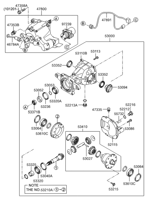 2022 Hyundai Genesis G90  Pin-Lock Differential Shaft Diagram for 5302739200