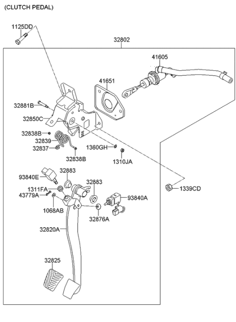 2022 Hyundai Kona Electric  Pedal Assembly-Clutch Diagram for 328022S050