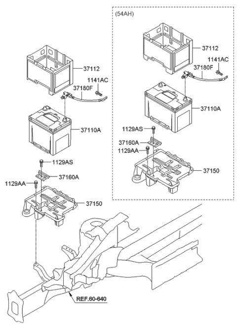 2021 Hyundai Palisade Tray Assembly-Battery Diagram for 371502S000