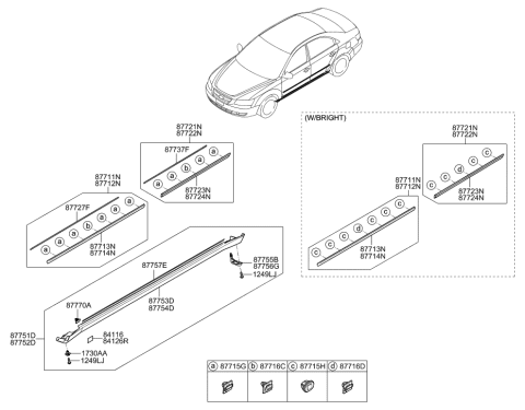 2014 Hyundai Genesis Moulding-Waist Line Rear Door, LH Diagram for 877233K010