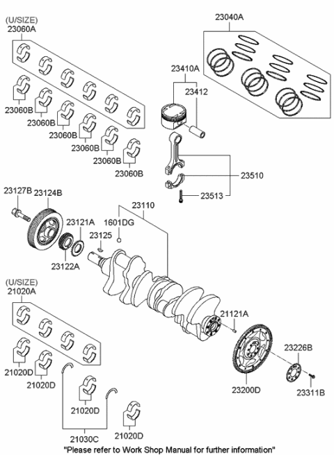 2014 Hyundai Genesis  Flywheel Assembly-Mass Diagram for 2320025220