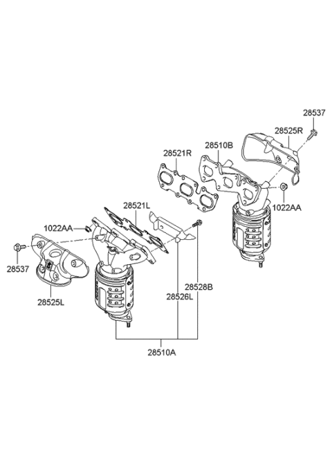 2014 Hyundai Genesis  Gasket-Exhaust Manifold Diagram for 2852125010