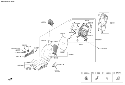 1993 Hyundai Elantra  Heater ECU-Seat Diagram for 88196J9100