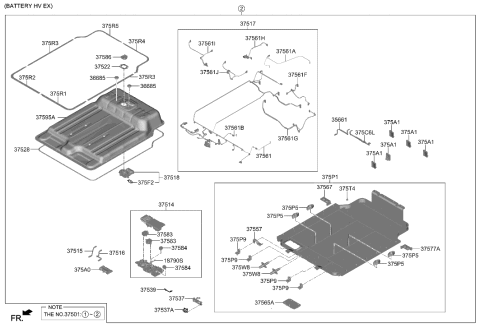 2001 Hyundai XG300  Wiring Harness-Voltage Sensor Diagram for 37561K4040
