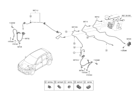 1993 Hyundai Elantra Tube-H/MODULE To FR LH Diagram for 58715K4000