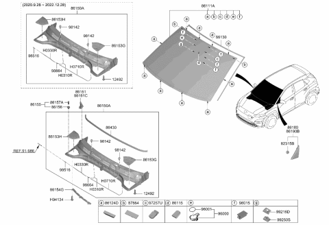 2001 Hyundai XG300  Tapping Screw-Pan Head Diagram for 1243104127B