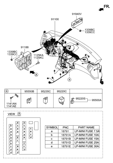2014 Hyundai Elantra GT  Wiring Assembly-Main Diagram for 913082M010