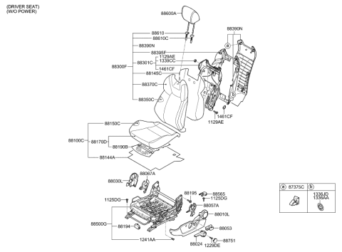 2016 Hyundai Elantra GT Guide Assembly-HEADREST With Lever Diagram for 887202M0009P