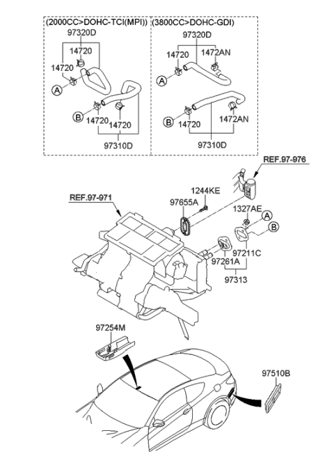 2017 Hyundai Elantra GT  Hose Assembly-Water Outlet Diagram for 973122M000