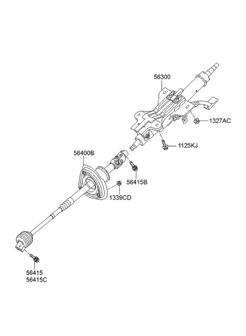 2015 Hyundai Elantra GT  Column & Shaft Assembly-Steering Diagram for 563102M500