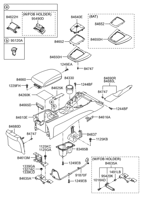 2015 Hyundai Elantra GT  Cover-Parking Brake Blank Diagram for 846142M0009P
