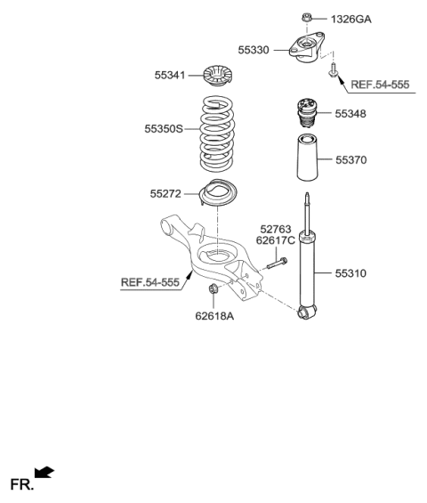 2015 Hyundai Elantra GT  Rear Spring Pad, Lower Diagram for 553232M000